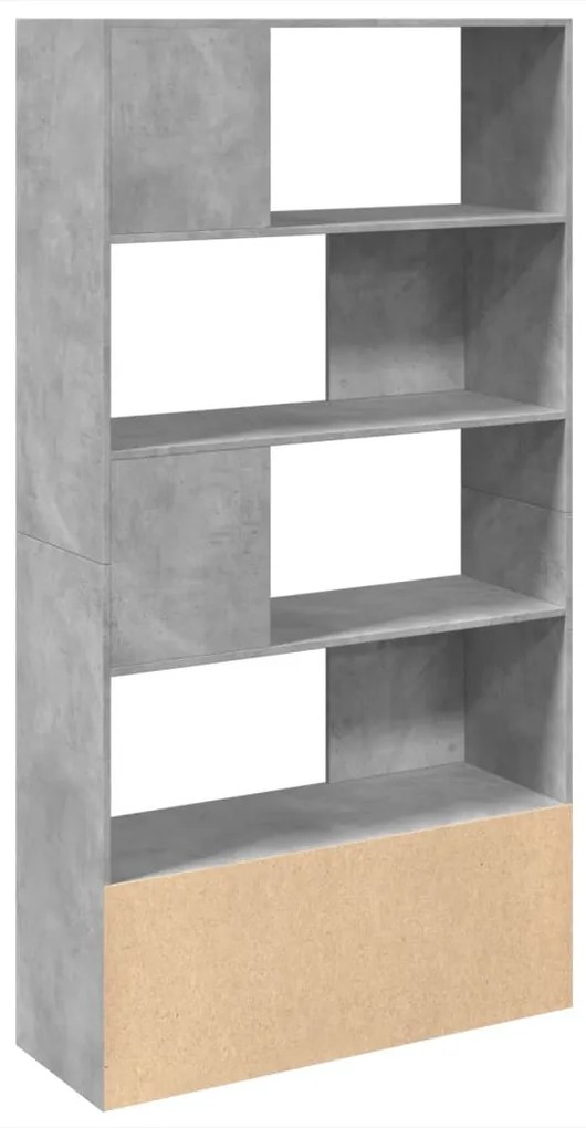 betonszürke szerelt fa könyvespolc 100 x 36 x 189 cm