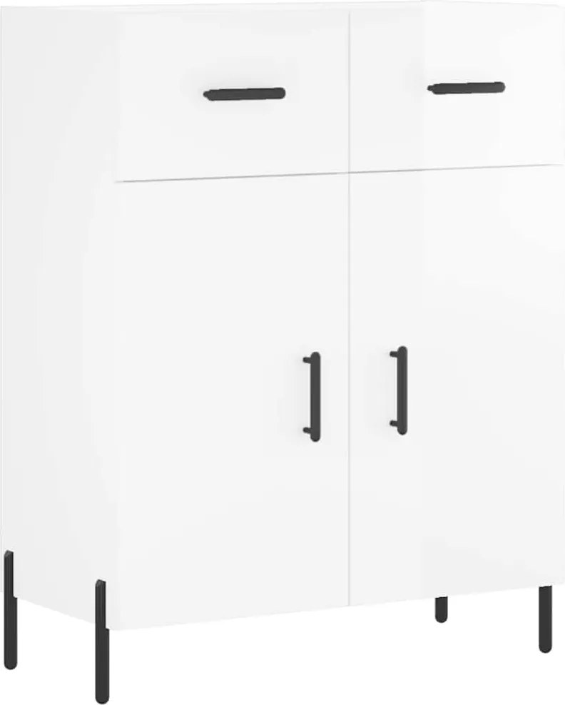 vidaXL magasfényű fehér szerelt fa tálalószekrény 69,5 x 34 x 90 cm