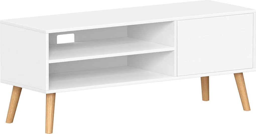TV-állvány, 120 cm széles TV-szekrény, fehér