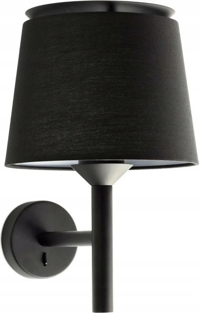 Faro Savoy fali lámpa, fekete, textil ernyő, E27, IP20, design
