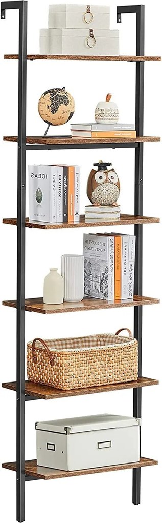 Létrapolc, 6 szintes könyvespolc 60 x 204,8x 30 cm