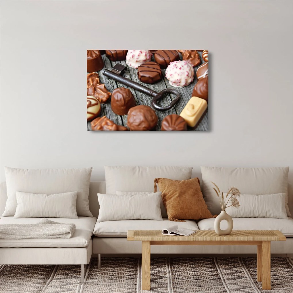Csokoládé és a kulcs képe (90x60 cm)
