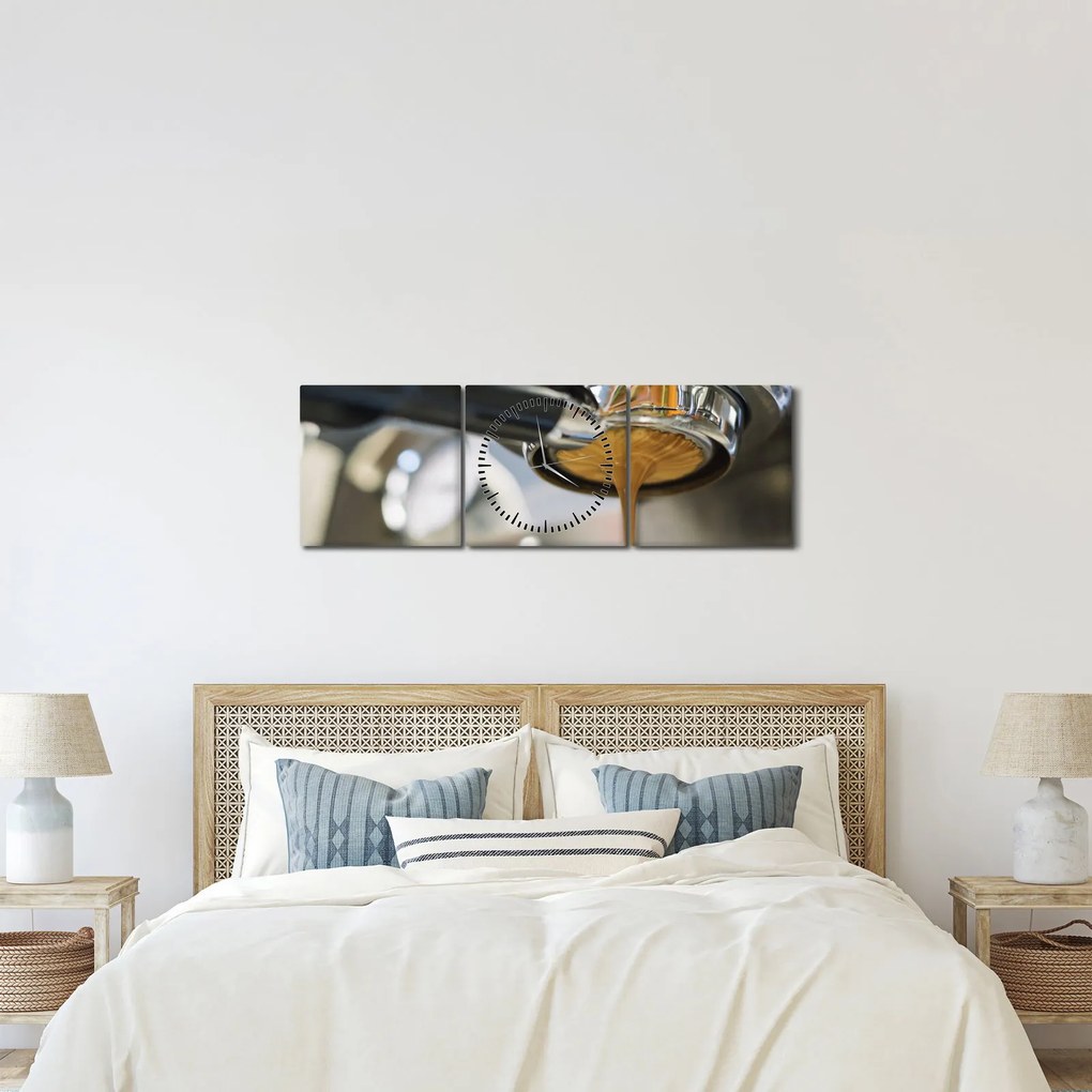 Kép - espresso (órával) (90x30 cm)