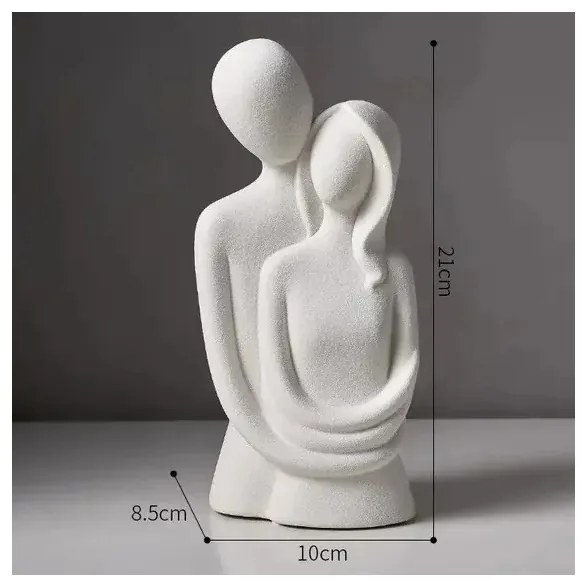 Fehér kerámia asztali dísz, 21x8,5x10 cm