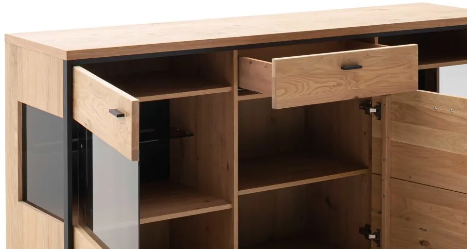 Bari üveges fiókos szekrény