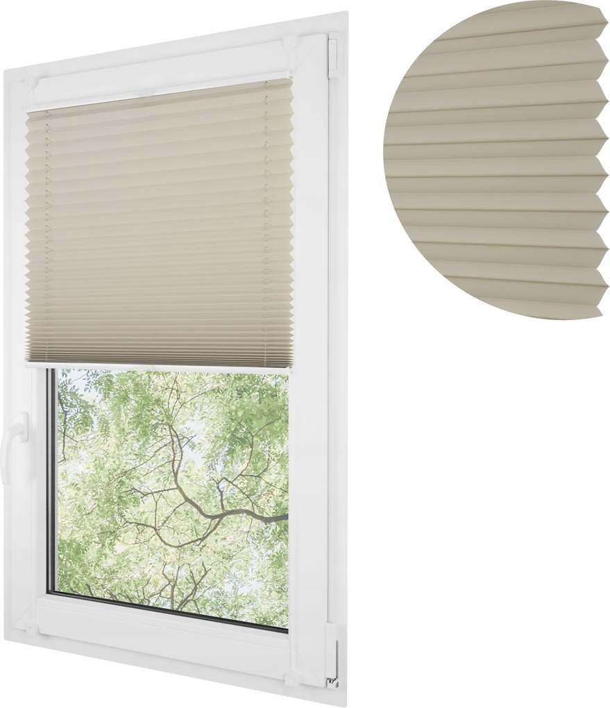 Thermo pliszé non-invazív pliszé roló harmonika bézs tan 38x150