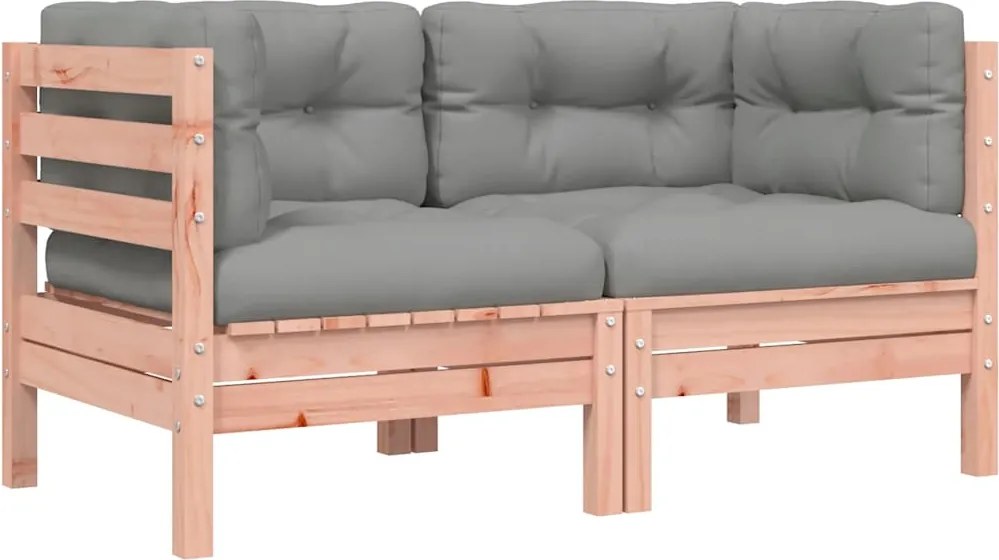 vidaXL 2 db tömör duglászfenyő kerti sarokkanapé párnával