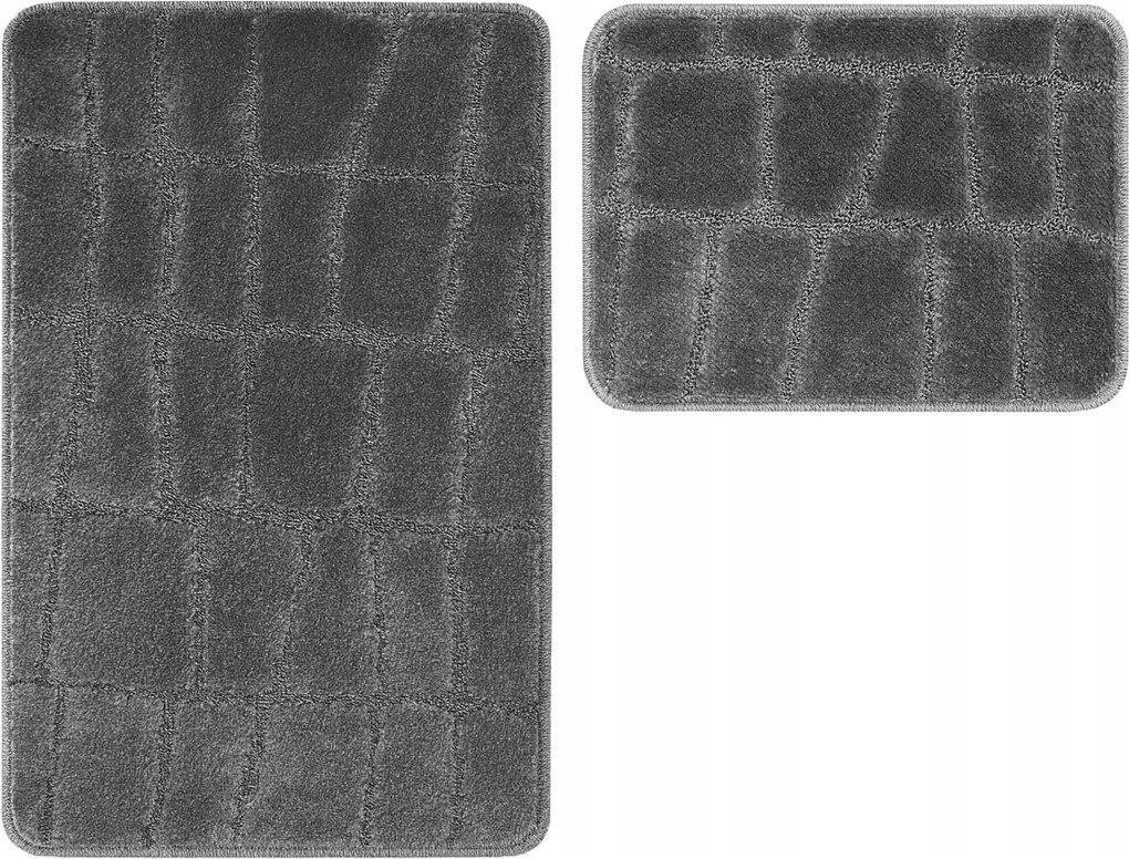 Fürdőszobaszőnyeg Puha Szürke Csúszásgátló Szett 2 db-os