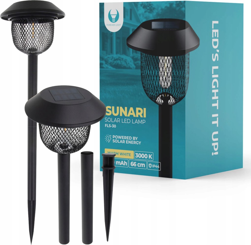 LED-es napelemes lámpa Oszlop Kerti lámpa Kültéri beszúrós lámpa szép