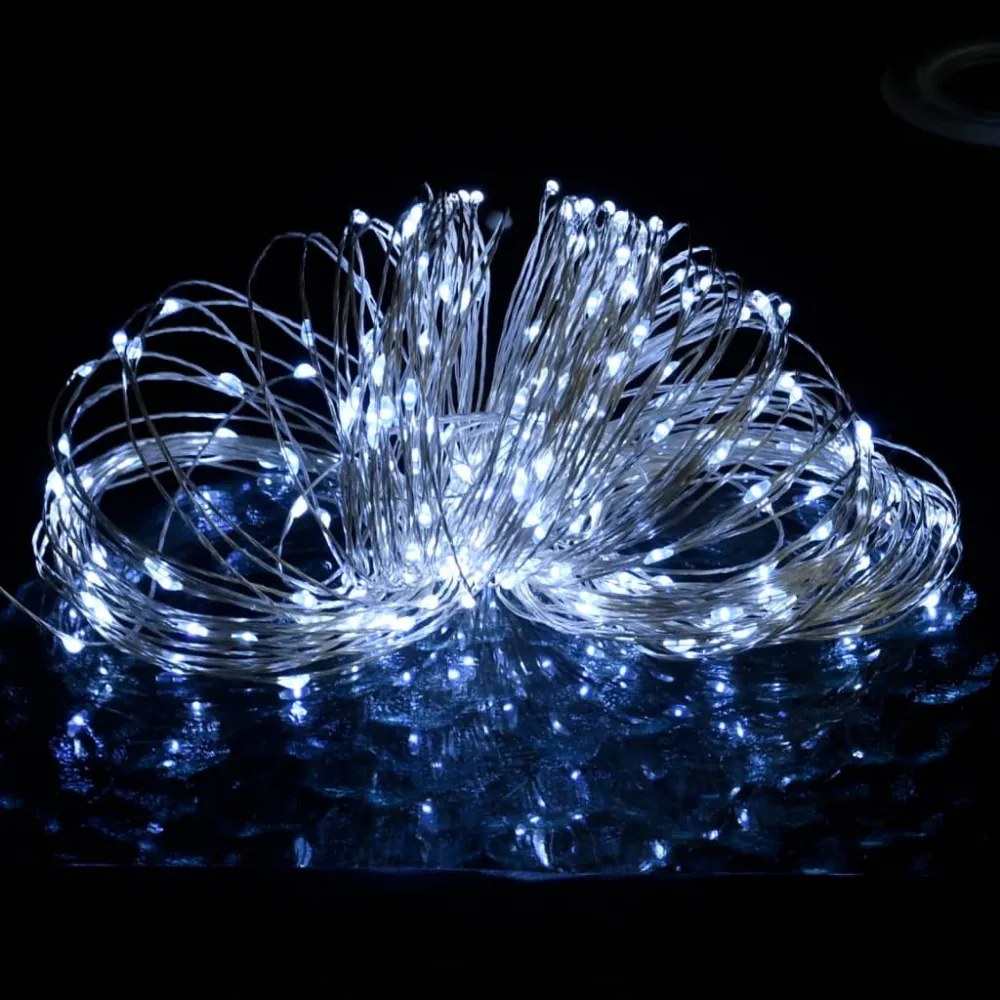 8 funkciós hideg fehér fényű tündérfényfüzér 400 LED-del 40 m