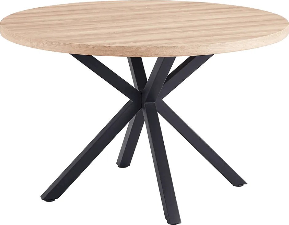 Étkezőasztal, sonoma tölgy/fekete, átmérő 120 cm, MEDOR