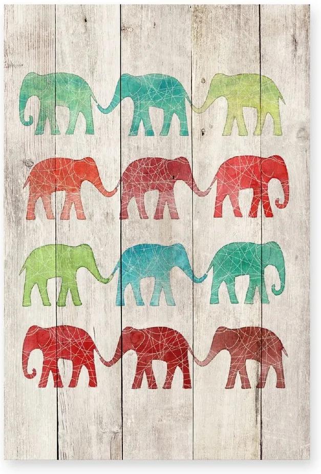 Elephants Cue fa dekoratív tábla, 40 x 60 cm - Surdic