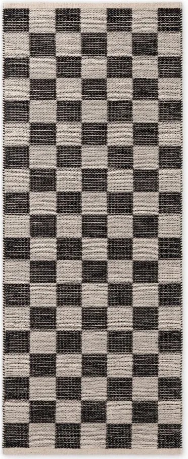 Fekete-krémszínű kétoldalas-kézi szövésű jutakeverék futószőnyeg 80x200 cm Rex – Hanse Home