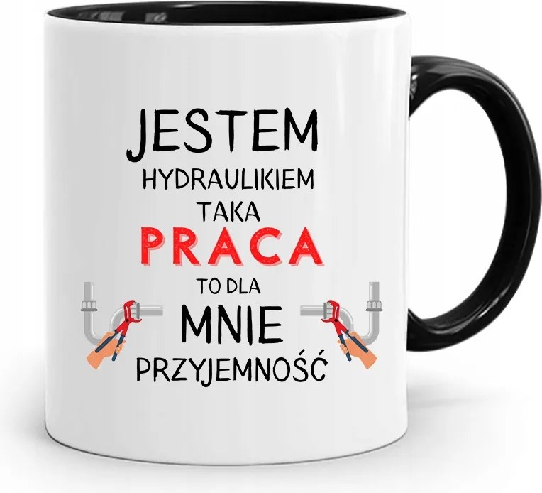 Bögre Fekete Ajándék Vízvezeték Szerelőnek Nyomtatott Fényképpel