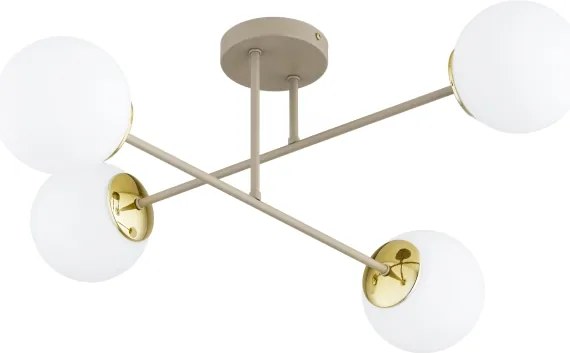 Brilagi - Felületre szerelhető csillár MILO ECRU 4xE27/60W/230V, bézs/arany