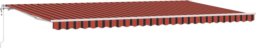 vidaXL Behúzható napellenző narancssárga és barna 600 × 350 cm szövet