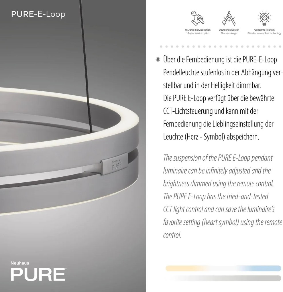 Paul Neuhaus modern függeszték pure e-loop eloxált alumínium pln2550-95