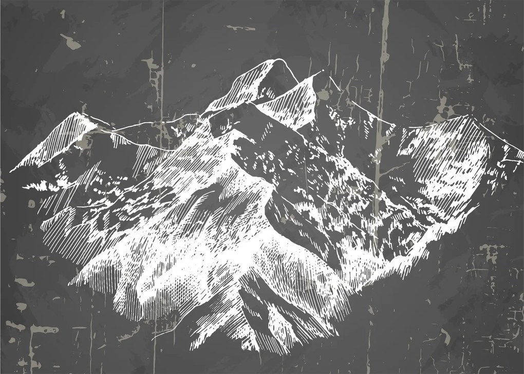 Kép - Hegyek illusztrációja (70x50 cm)