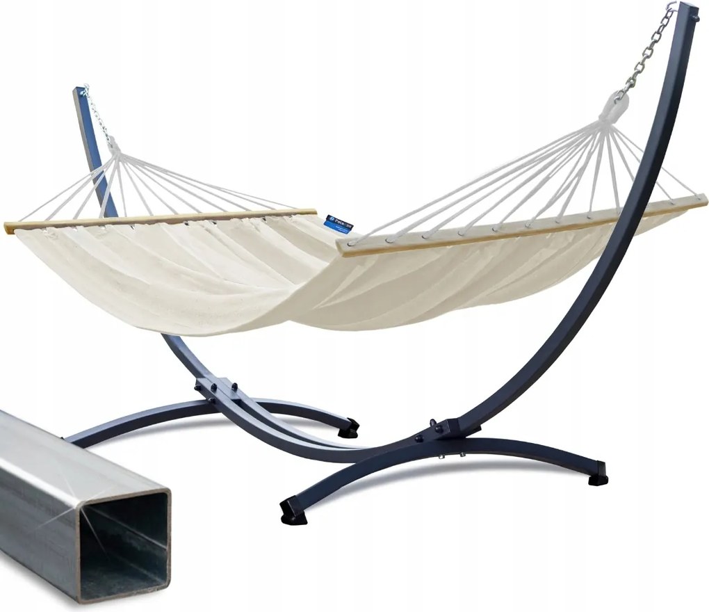 Potenza Függőágy Állvánnyal Grande horganyzott acél 220kg boho függőágy Roma XL