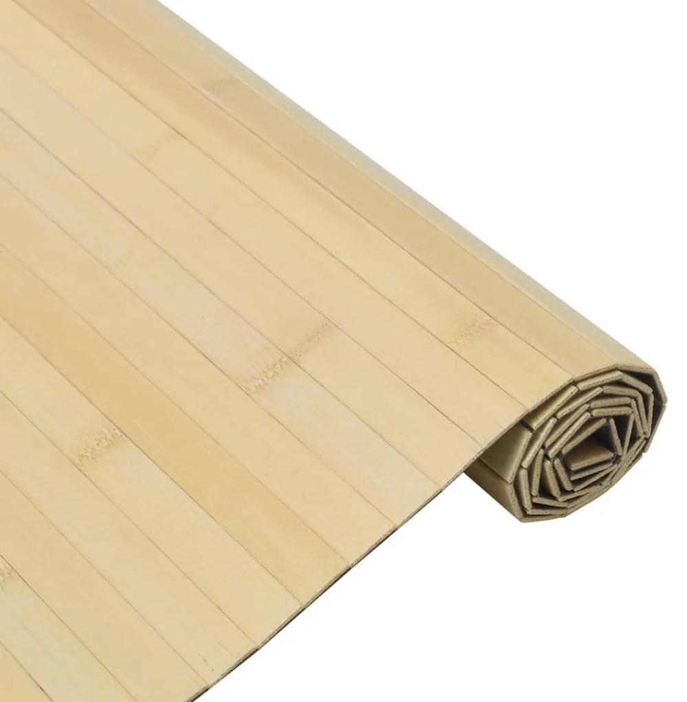 négyszögletű világos természetes bambusz szőnyeg 70 x 100 cm