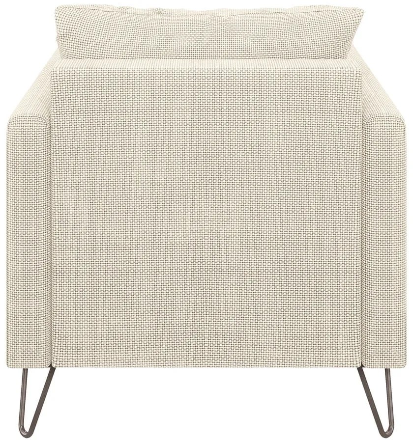 Krémszínű zsenília fotel Freya – Ropez