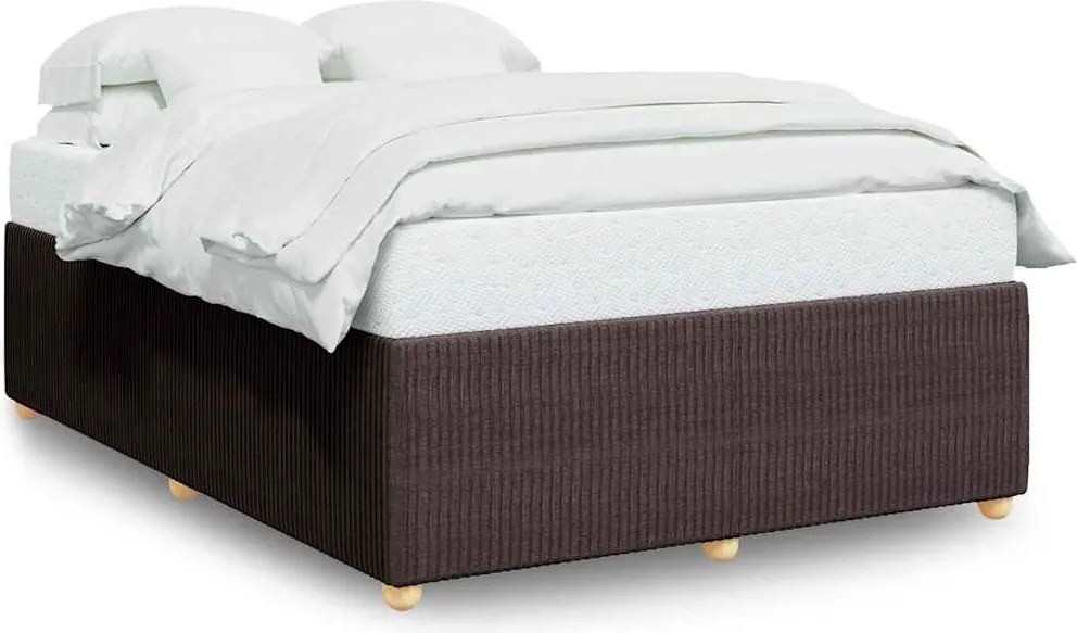 vidaXL sötétbarna szövet ágykeret matrac nélkül 140 x 190 cm