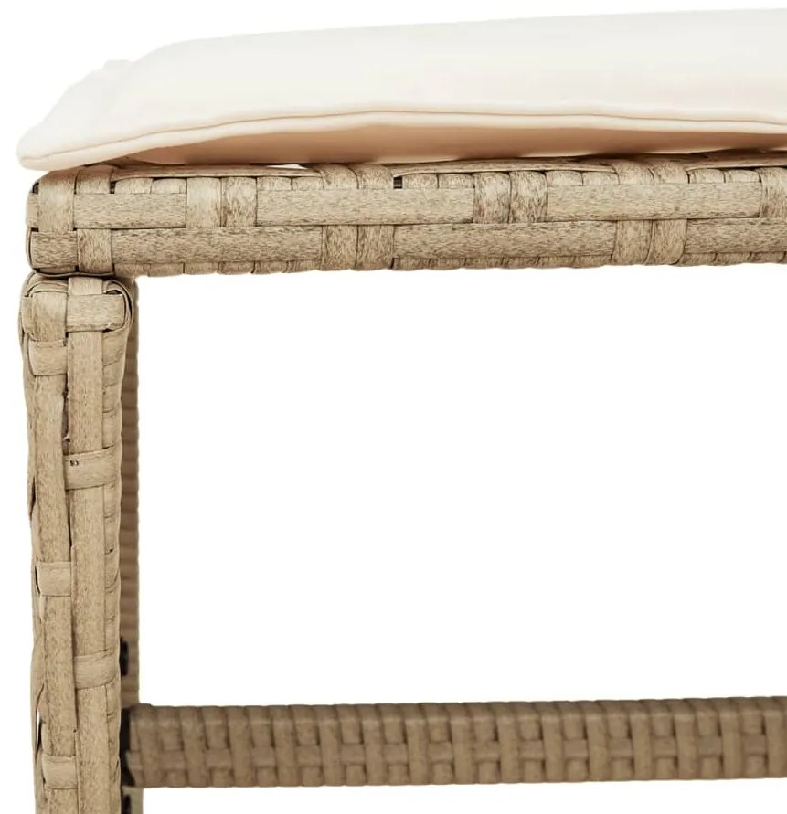 15 részes bézs polyrattan kerti étkezőgarnitúra párnákkal