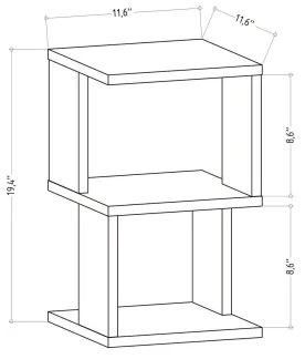 Éjjeliszekrény CARTER 49,4x29,6 cm fehér