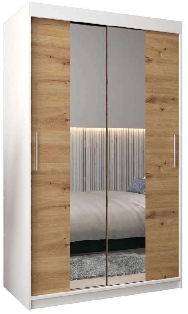 Ruhásszekrény 120 cm Toki 1 (matt fekete + artisan tölgy). 1064889