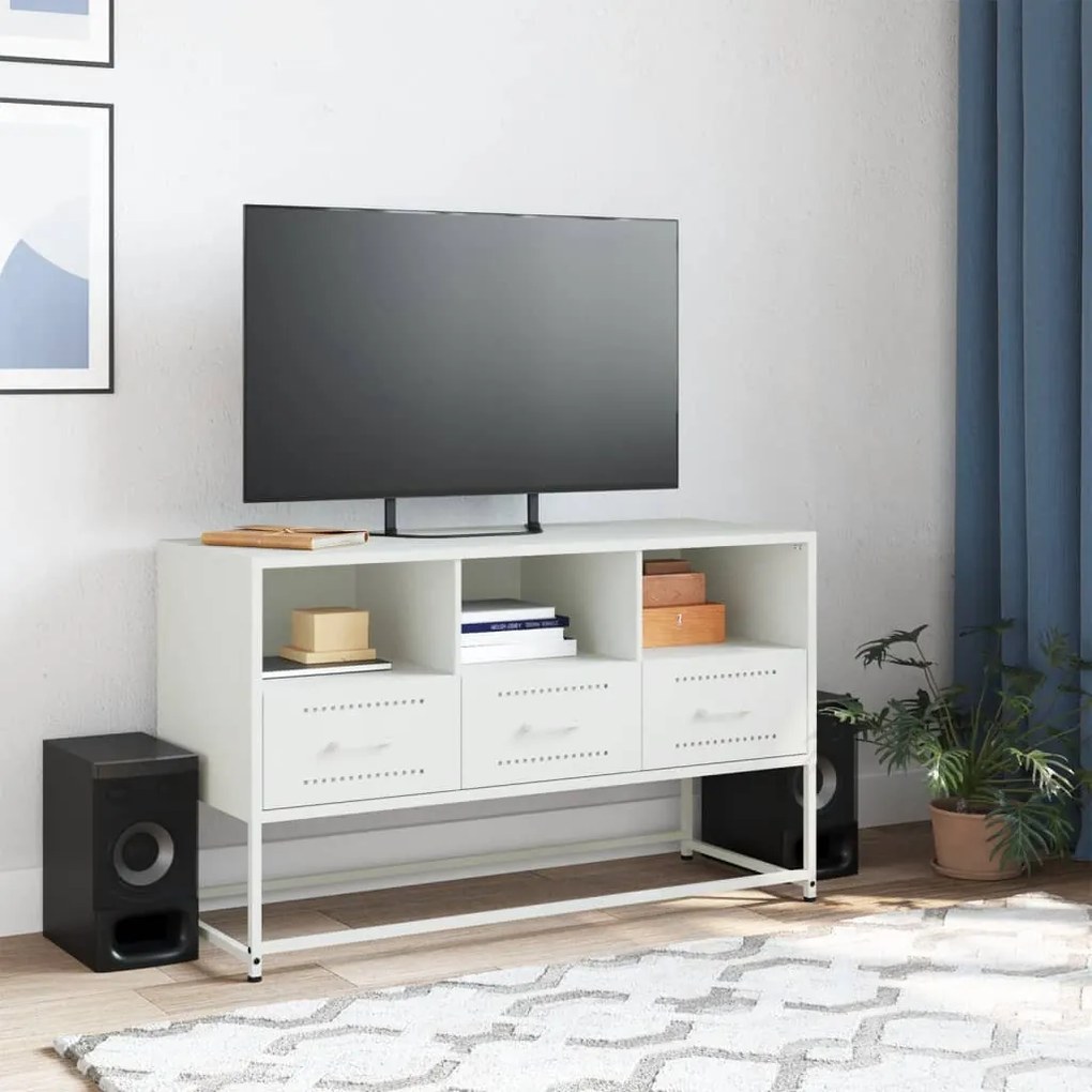 fehér acél TV-szekrény 100,5x39x60,5 cm