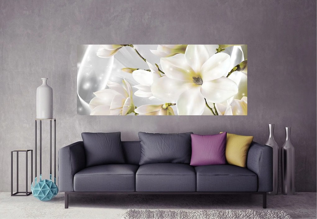 Fotótapéta Magnólia finom virágok elegancia a nappaliba 250x104 +ragasztó