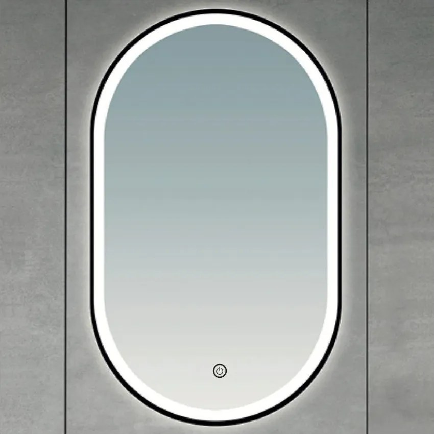Brilagi-LED Fürdőszobai tükör CANZO LED/25W/230V 50x80 cm fekete IP44 CRI 90 dimmelhető + CCT
