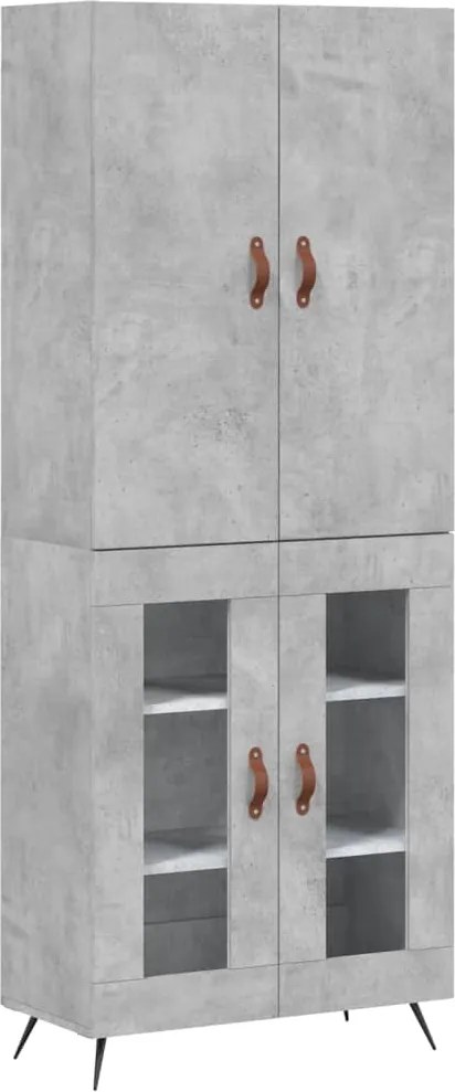vidaXL betonszürke szerelt fa magasszekrény 69,5 x 34 x 180 cm