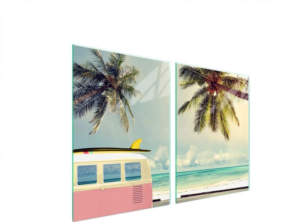 Üveg Konyhai Védőlap 2x45x52 Nyaralás Edzett Üveg