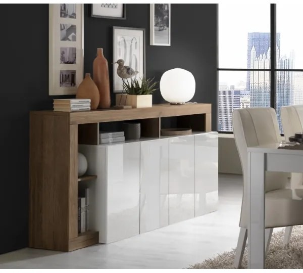 LENOR komód fehér/tölgy