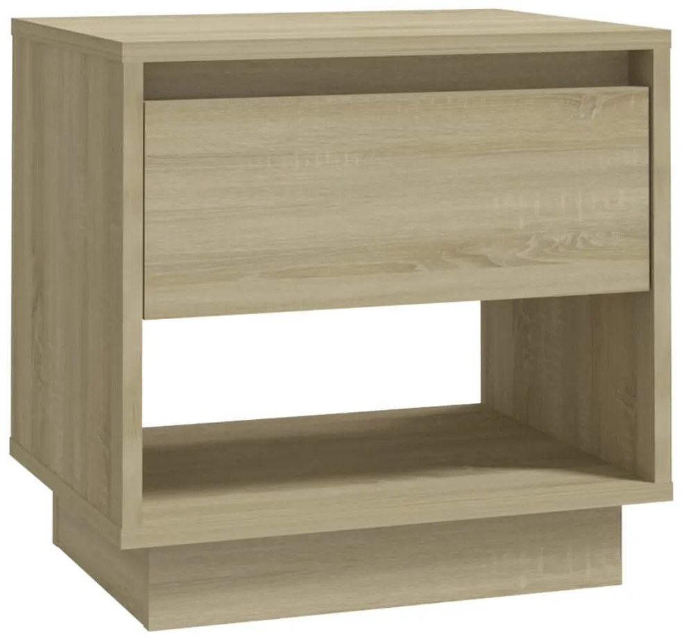 2 db sonoma tölgy színű szerelt fa éjjeliszekrény 45x34x44 cm