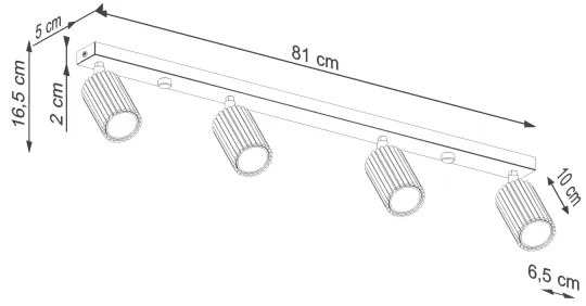 Sollux SL.1641 - Spotlámpa KARBON 4xGU10/10W/230V piros