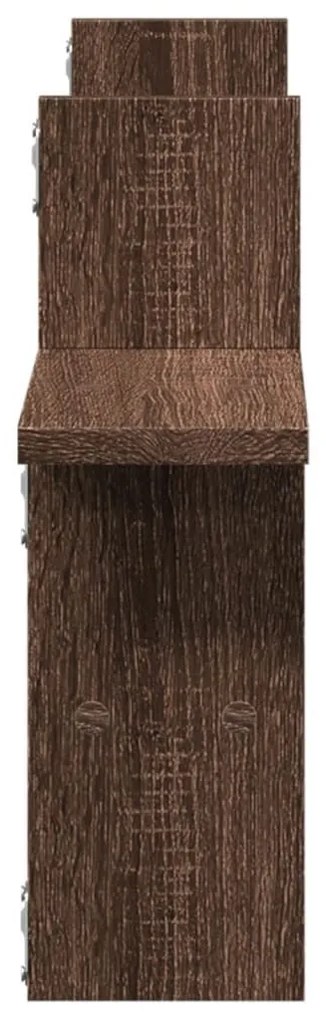 2 db barna tölgyszínű szerelt fa fali kockapolc 38 x 12 x 38 cm