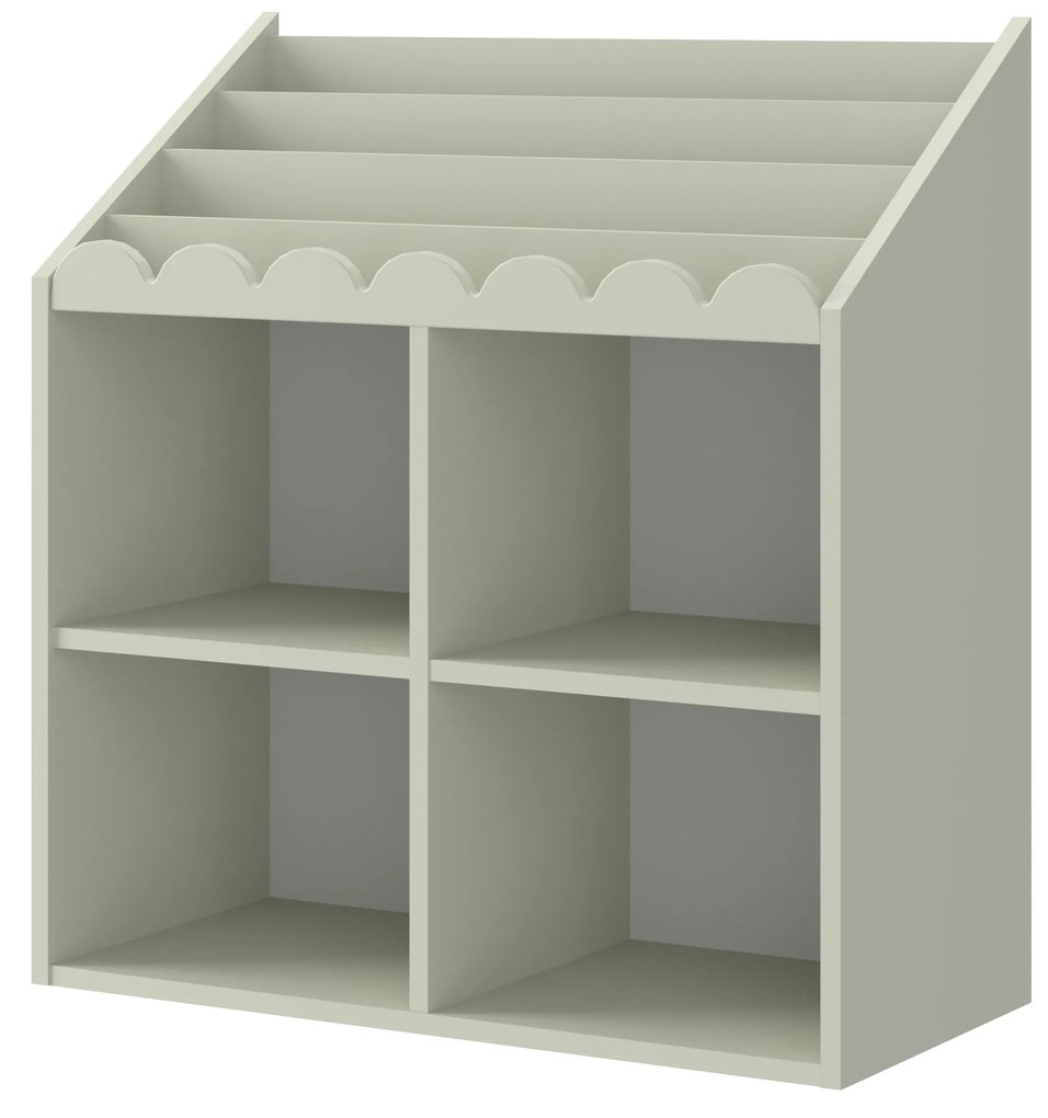 Gyerekkönyvtár BOOK NOOK SAGE 71x76 cm, világos zöld