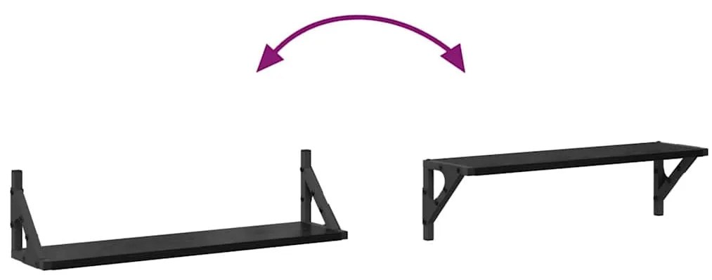 Falpolcok 2 pcs Fekete tölgy 60 x 15 x 15,5 cm Faanyag
