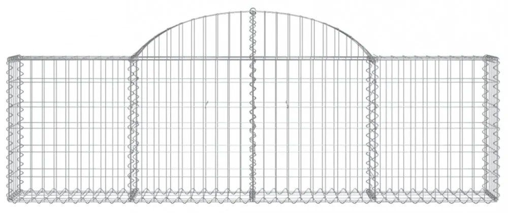 vidaXL 10 db íves horganyzott vas gabion kosár 200x30x60/80 cm