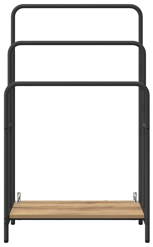 Ruhaszárító polcokkal kézműves tölgy 60 x 30 x 100.5 cm Faanyag