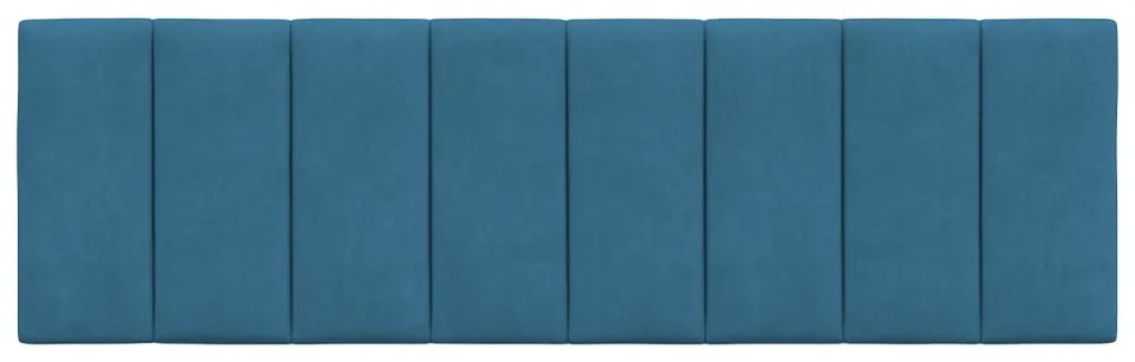 kék bársony fejtámla párna Hanko 160 cm
