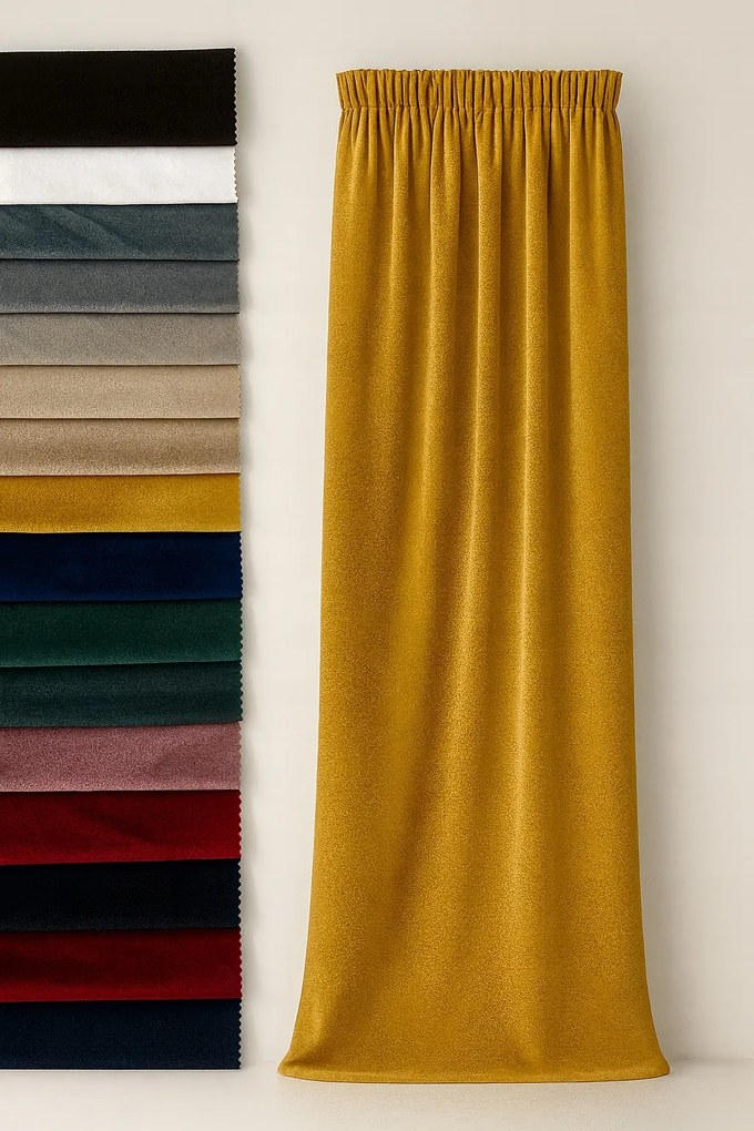 Velvet Prémium Függöny 155 x Az Ön Mérete 12 szín Varrott Lengyelországban