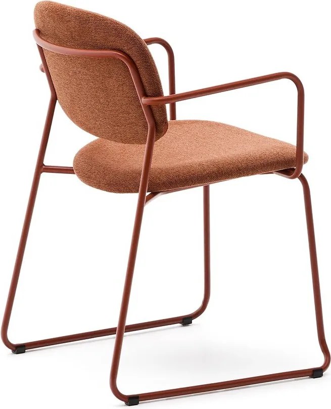 Terrakotta színű fém karfás étkezőszék Meli – Kave Home