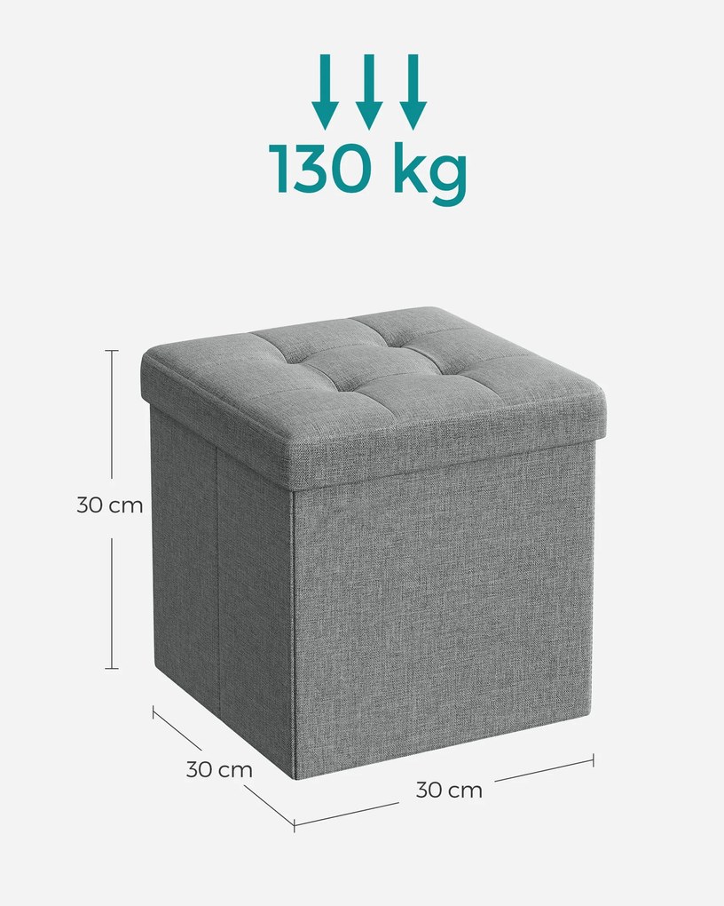 Tárolóhelyes taburet OTTOMAN 30x30 cm, szürke