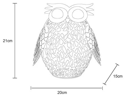 Globo 36330 - LED Napelemes dekoráció LED/0,06W/3V IP44 bagoly