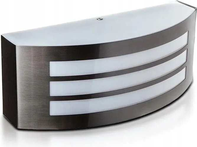 Kültéri kerti fali lámpa ezüst fehér csíkos 25 cm IP44 V-tac