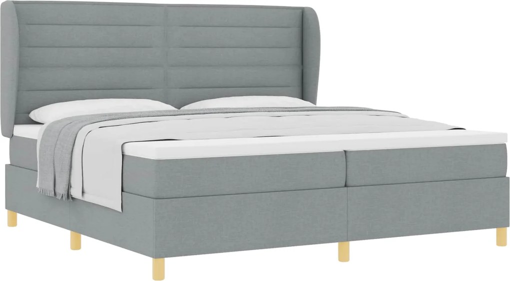 vidaXL Boxspring ágy matraccal Sötétszürke 90x190 cm Szövet szövet