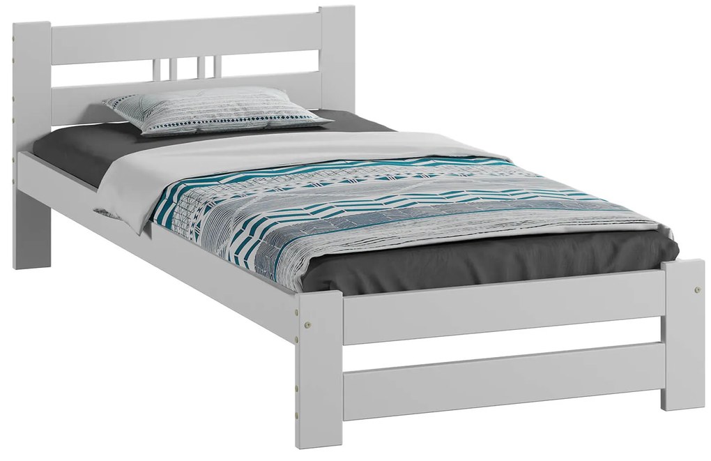 Fa ágy 90x200 LUX VitBed fehér + Matrac 90x200 Niobé